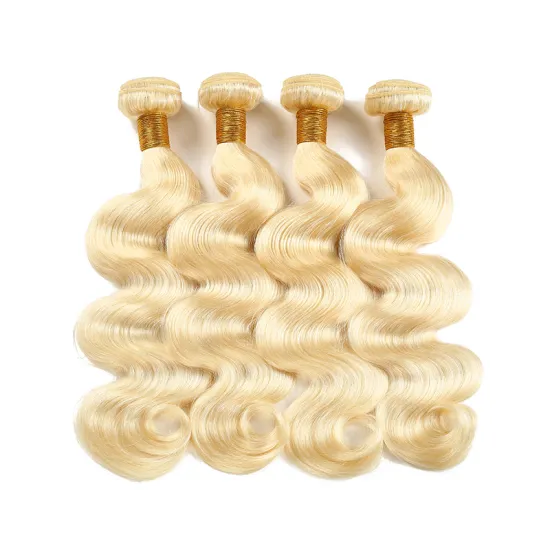 Wholesale Blonde Virgin Hair Vendors 10A Grade 613 Body Wave Brazilian Hair Bundles With Lace Closure