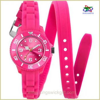 Ladies Silicone Watch with Long Strap, Colorful Fashion Silicone Watch (SW0340)
