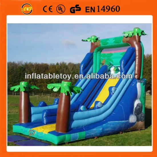 waterfall inflatable slide ,tropical inflatable slide ,palm inflatable slide