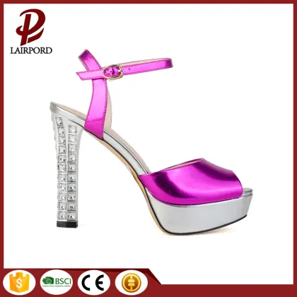 crystal high heel fashion sandals with platform