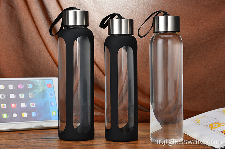 زجاجة ماء زجاجية رياضية مقاومة للحرارة