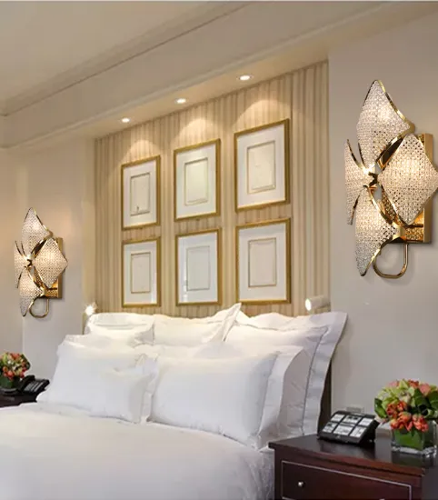 Classic Diamond Shape Bedside Crystal Led Wall Lamp