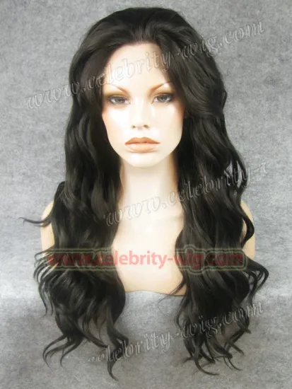 Heidi Klum Supermodel Long Wavy Brown Synthetic Lace Front Wig