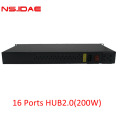 16 portas 1U carregador hub2.0