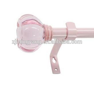 crystal Acrylic Crown aluminum stainless steel curtain rod(pink)