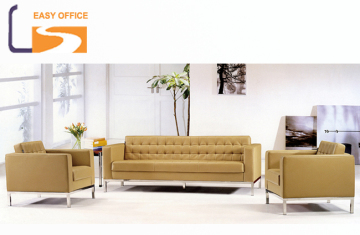 Hot sale yellow modern used leather sofa set