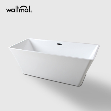 White Contemporary Square Freestanding Tub