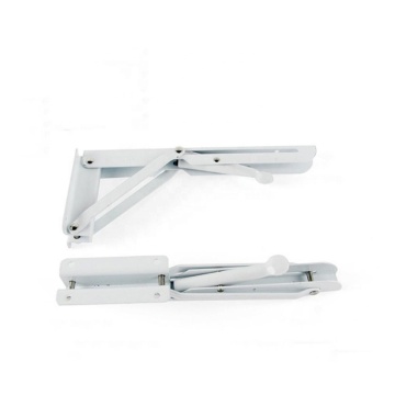 White Wall-Mounted Metal Folding Triangle Shelf Support Bracket