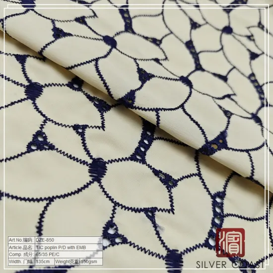 TC poplin p/d with embroidery