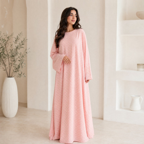 Dhibicda Polka xarrago leh ee Sleeve Sleeve Abaya