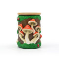 Fantasy Mushroom House Glass Storage Jar