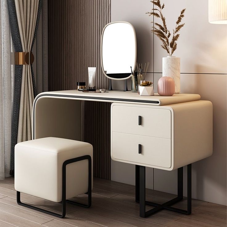 fashion Bedroom Furniture White Led Light low price Storage Optional Dresser Dressing Vanity Makeup Table With LED
