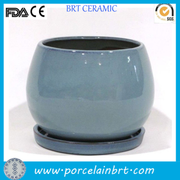 Wholesale color glazed china ceramic Plant Pots with Saucer