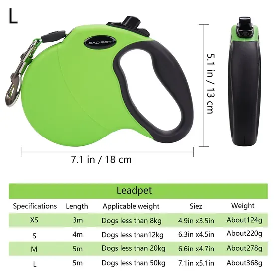 Retractable Dog Leash with Anti-Slip Handle