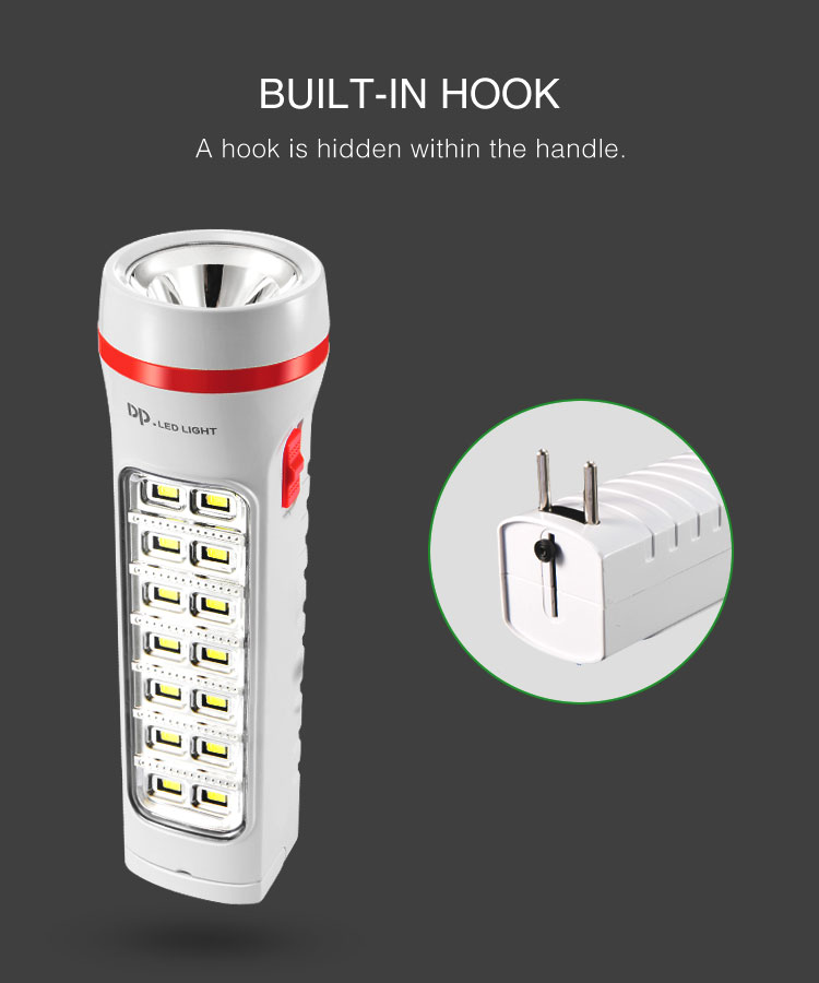 Portable Rechargeable LED Flashlight Torch with SMD Side Light-9029C-detail-3