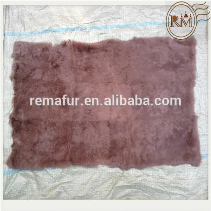 Colorful dyed real rabbit fur plates / carpet / blanket wholesale