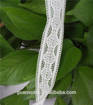 White Stretch Nylon Spandex African Cord Lace Trimming For Lingerie