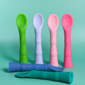 Alimentos Grau 2-Pack Bambu Em forma de Silicone Spoon