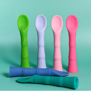 Food Grade 2-Pack Bamboo Shaped Silicone Spoon