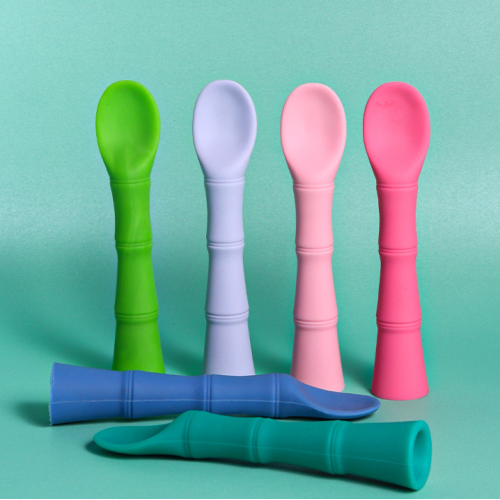 Food Grade 2-Pack Bambu Berbentuk Silicone Sendok