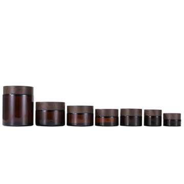 5G-100G Amber Glass Jar hout gekleurde doppen