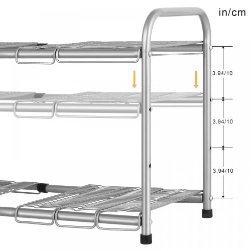 Métal extensible sous étagère d&#39;évier 2 niveaux