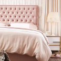 Tela pink upholstery tufted king size bed