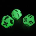 Bescon 3 Pieces Astrological Dice Set, Constellation Divination D12 Dice, 3 Colors Magical Stone Effect or Glowing in Dark