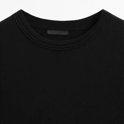 Women's Commuter Side Button Detail Short Knitted Dress Small Black Dress