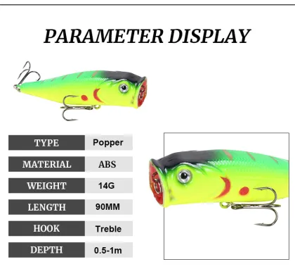 Manufacturers of 9cm/14g Fishing Bait Popper Lures - Imitation Artificial Bait