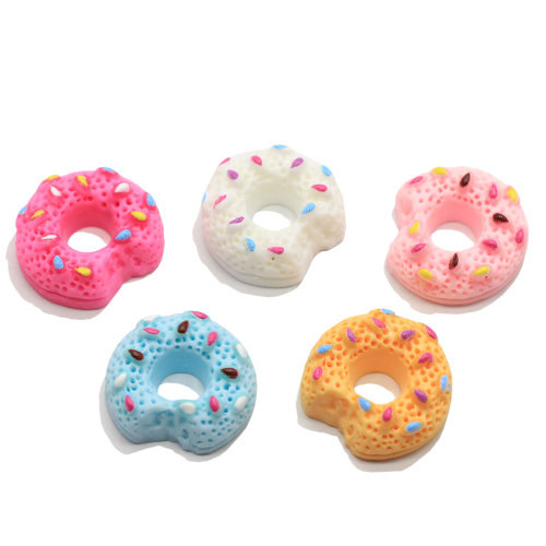 Nemen Een Beetje Donut Hars Plaksteen Cabochons Kawaii Hagelslag Decoratie Poppenhuis Voedsel Donuts Slime Charms Voor DIY Decoratie