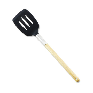 9PCS Beech Wood Handle Silicone Utensil Set