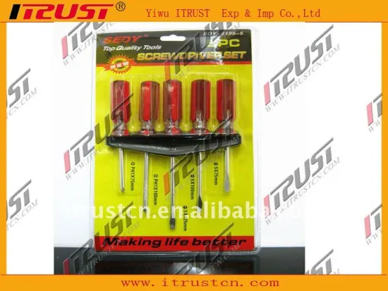 5pcs screwdriver set with plastic handle