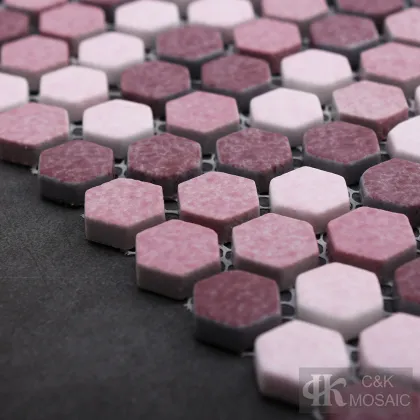 Purple Mix Textured Glass Mosaic Tile