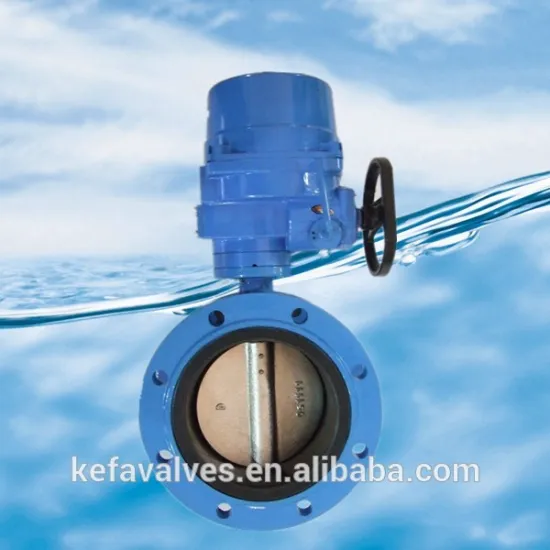Electric actuator operated double flanged butterfly valve