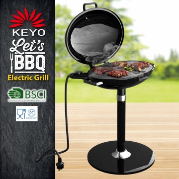 Barbecue manufacturer 2200W freestanding pedestal High Temperature Resistant Enamel Coating cast iron griddle electric bbq grill