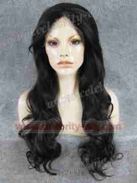 Black highlighted Wavy Synthetic Lace Front Wig