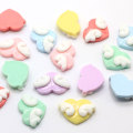 Cute 100Pcs Wings Heart Shaped Resin Flatback Cabochons Kawaii Colorful Resin Wing Hearts Charms Crafts For Jewelry Making