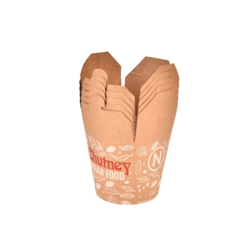 Durable Round-Bottom Paper Noodle Box for Takeaway