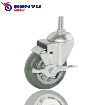 Hand Push Cart Casters with Side Brakes Wheel