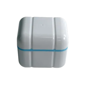 Denture Case, Denture Cup with Strainer Safety Basket, For Dentures, Retainers, Or Mouthguards