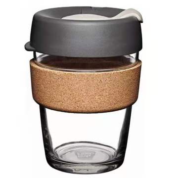 Hot Sale Borosilicate Glass Cup with Silicone Cover and Cork Base