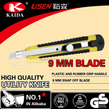 9mm twist lock rubber grip cutter knife