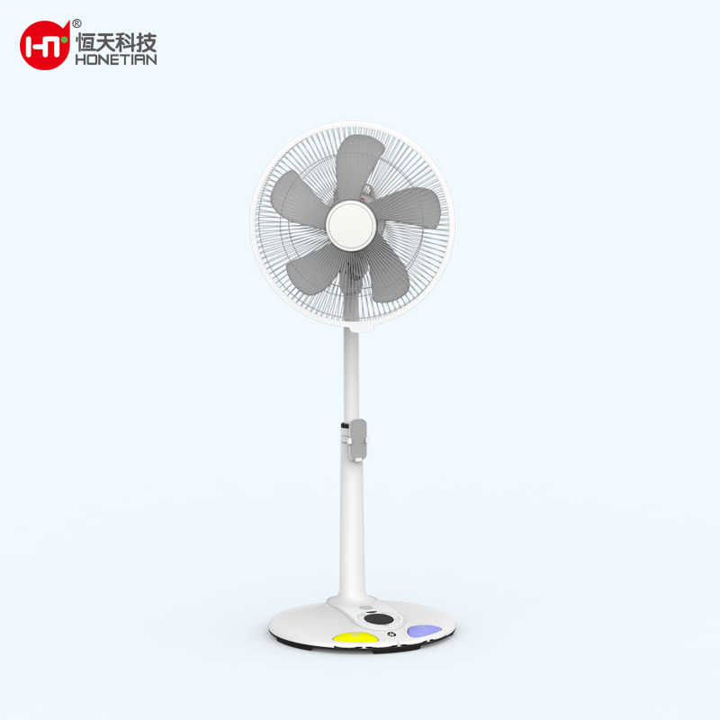 HONETIAN remote control LED display adjustable height 8 speeds 4 modes 9 timer 14 inches DC custom colors indoor pedstal fan
