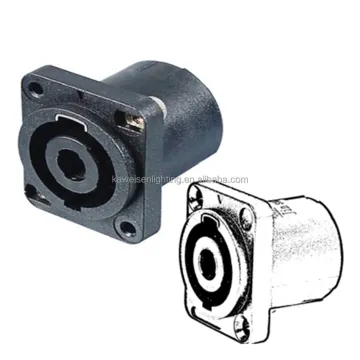 Speakon Connector, XLR 4 Pin, Sound Box, Square Female Socket Jack for Speaker Amplifier and Cable