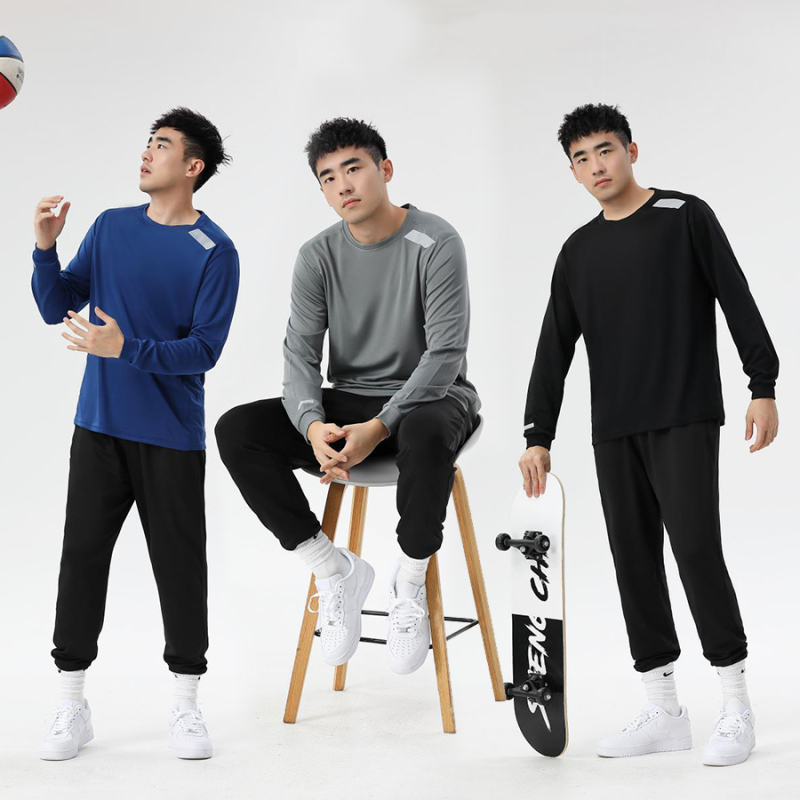 Custom Logo Men Premium Polyester Long Sleeve