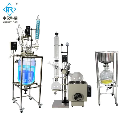 Chemical jacketed glass reactor