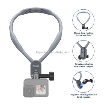 TELESIN Silicone Magnetic Neck Holder Mount for Action Cameras and Phones