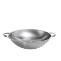 Wok in acciaio inossidabile non stick con due maniglie