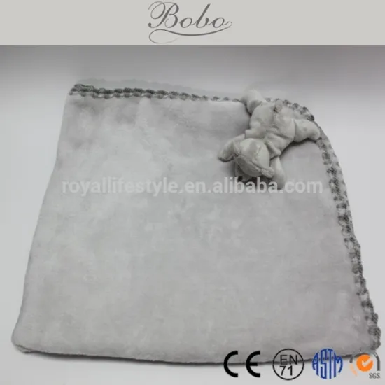 Soft Flannel Blanket with Plush Bear for Kids